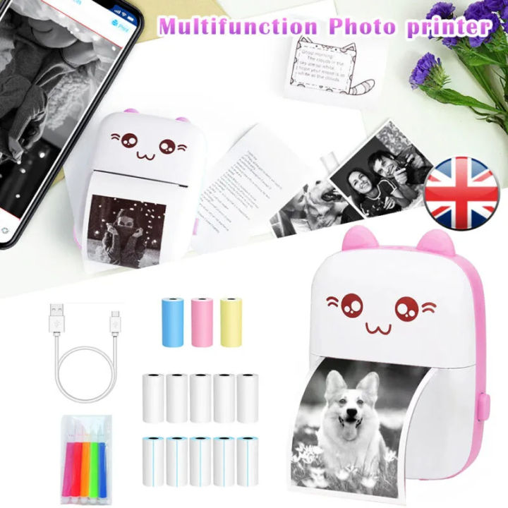 KGC-Mini Printer, Portable Photo Printing, Portable Handheld Printer, Wireless children printer, pocket size mini printer, Android IOS Fit for Adhesive Label Thermal Papers.
