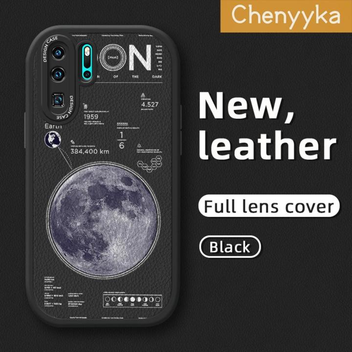 chenyyka For Huawei P30 Pro Case Fashion Tide Moon Thin Leather Soft Full Lens Back Cover Camera Protect Cases Shockproof Casing