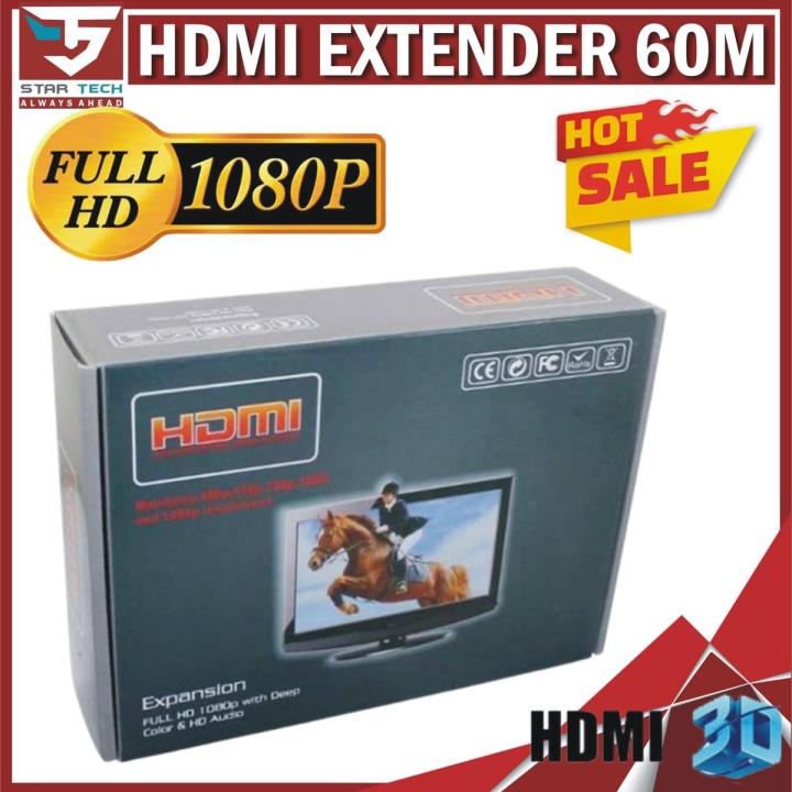 HDMI Extender Single LAN 60m (Extends HDMI Signal upto 60 Meters for 1080p Over CAT5e/6 Cable