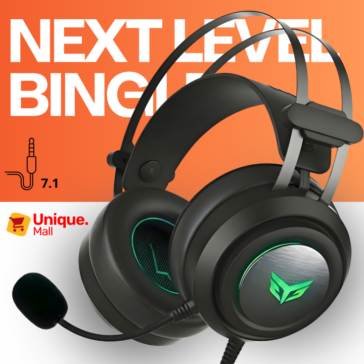 PRO II RGB Gaming Headphones with Noise Cancelling Mic, 7.1 Surround Sound, Super Bass, Vibration, Soft Memory Foam Ear Cushions, for PC, PS4, Mobile, Laptop, and Gaming Consoles - Unique Mall