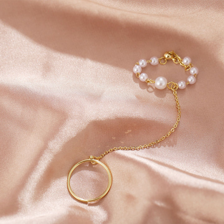 Chain%20Finger%20Rings%20Alloy%20Simple%20Ring%20Creative%20One-piece%20Set%20Pearl%20Finger%20Ring%20-%20Image%207