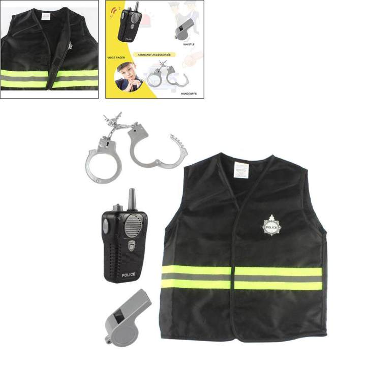 Kids Police Costume Fancy Cop Officer Toy Party Favors Drama Cosplay Props