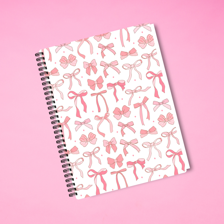 Mayfair Moments - Pink Bows Notebook | A5 , A4 Sizes 200 pages | Girls Notebook | Cute Notebook | Girls Diary