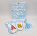 BABY BOY HAPPY BIRTHDAY BANNER - BABY SHOWER HAPPY BIRTHDAY BANNER - FEET SHAPE HAPPY BIRTHDAY BANNER. 