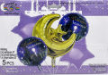 RAMADAN MUBARAK 5 PCS FOIL BALLOON SET CRESCENT STARS FOIL BALLOONS. 