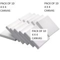 Pack of 10 mini Canvas broad size 4 x 4 best for Acrylic & Oil Paints primed canvas. 