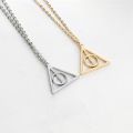 New Triangle 3 Color Movie Har-Ry Triangle Artifact Pendant Necklace Movie Trendy Jewelry Long Chain Dropshipping. 