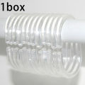 12Pcs/Box Clear Plastic Curtain Rings Set Shower Curtain O Rings Hooks Gliding On Standard Shower Rods Easy To Install. 