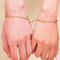 The Jewels Gallery Magnetic Couple Bracelets Broken Heart Love Bracelet for Men and Women - 2pcs/Set Pair of Cuba Style Magnetic Chain Bracelet for Couples - Bracelet for Couples. 