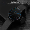 Vocoal Men's Watch Men's Mesh Strap Watch Simple Fashion Big Dial Men's Quartz Watches Trendy High-quality Quartz Watch for Students and Business Men to Wear. 