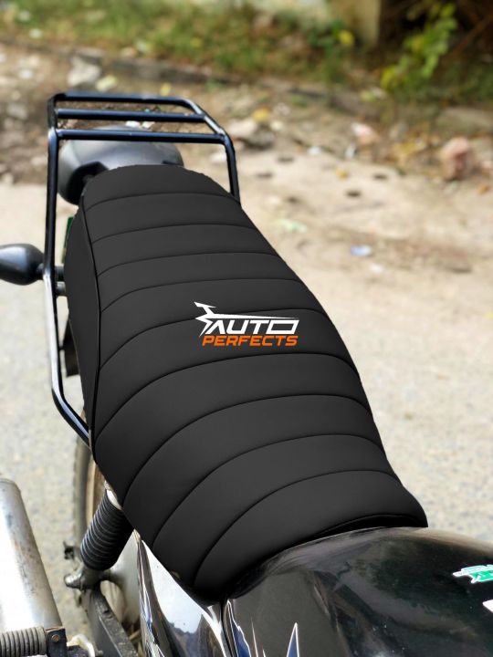 Bike Suzuki Gs150 Foam Padded Leather Seat Cover for long tour comfort & 12mm foam