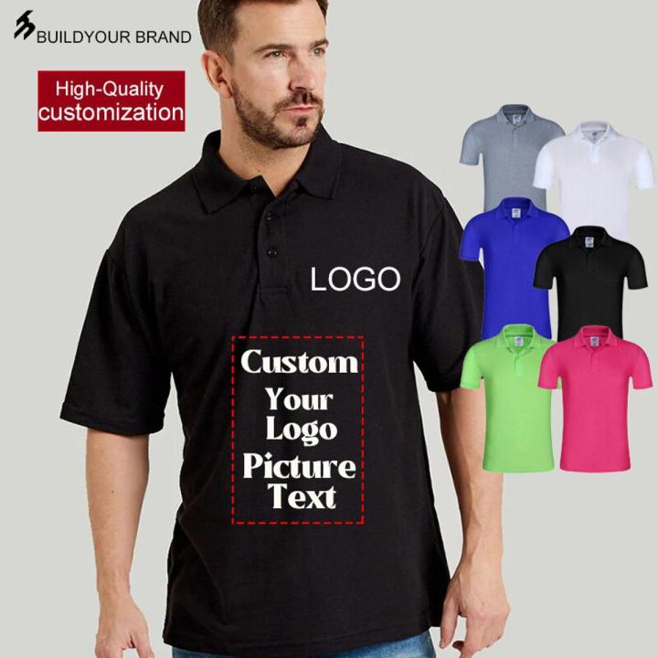New Mens Polo Shirts Custom Logo Solid Color Short Sleeve Lapel Top Advertising Cultural Shirt Team Personal Brand Design Shirts