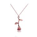 Elegant Wedding Engagement Lady Rose Flower Charm Chain Pendant Necklace Jewelry. 