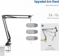 NEEWER Microphone Arm Stand, Suspension Boom Scissor Mic Arm Stand with 3/8" to 5/8" Screw and Cable Ties Compatible with Blue Yeti Snowball Yeti X Quadcast, etc. Max Load 3.3lb/1.5kg (Black). 