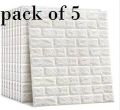 Self-Adhesive 3D Wall Brick Sheet / Wallpaper For Room / White Fomic Wall Stickers For Home Decoration 35*38cm Waterproof. 