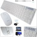 White Slim 2.4GHZ Wireless Keyboard and Mouse For PC Laptop. 