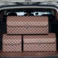 Portable Car Trunk Organizer Box Large Capacity Multiuse Tools Storage Bag Stowing Tidying Leather Folding. 