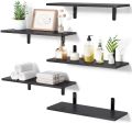 Floating Shelves for Wall Decor Storage, Dark Brown Wall Mounted Shelves Set of 5, Sturdy Small Wood Shelves Hanging for Bedroom, Living Room, Bathroom, Kitchen, Corner, Book. 