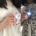 Retro Punk Flash Camera Pendant Necklace/Glow Sounding Mini Kids Toy Nnecklet. 
