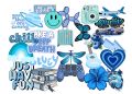 Pack Of 24 Stickers - Blue  Aesthatic  Cool Doodle  sticker Cute Kawaii  Sticker for Laptop & Mobil Sticker Blue Colure Sticker 2 Inch x 2 Inch each Sticker Size Cup sticker Glass Sticker - Pack of 3 is also available for Trial Purpose. 