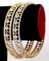 Pair of 1k Gold Plated On Alloy Bangles for Women. 