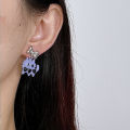 Cute Niche Design Small Size in Purple Monster Cat Stud Earrings for Women ins Sweet Cool Y2K Hot Girl Earrings Personalized Earrings. 