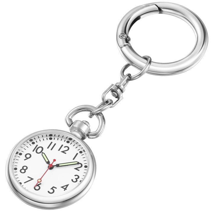 Nurse Watch Student Form Men Digital Watch Clip Small Pocket Watch Portable Seconds Luminous Pocket Watch Keychain Key Ring