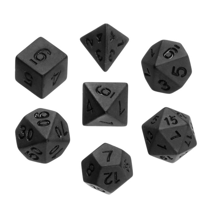 7pcs/set Gifts Party Supplies For TRPG DND Game Accessory Board Game Black Dice Set Leisure Entertainment Toys