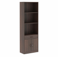 HAQ FURNITURE Engineered Wood Bookshelf Cabinet Book Rack Organizer with Shelves for Décor Display, Drawer and 2 Doors Cabinet Floor Standing for Home. 