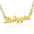 Gold Nameplate Necklace Egirl Stainless Steel Old English Font Necklace Babygirl Necklace For Sister. 