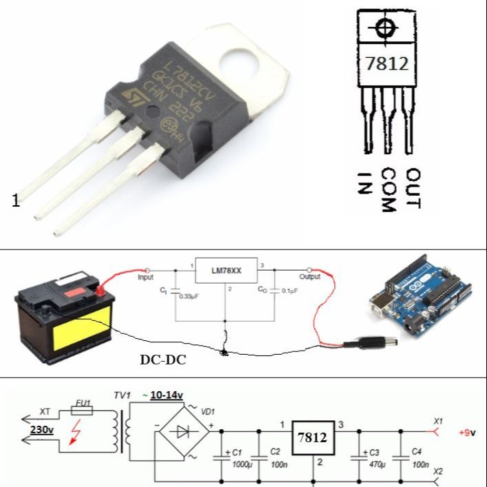 5pcs LM7812CV DC Voltage Regulator 12V fix output