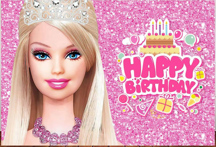 BARBIE THEME BIRTHDAY PARTY BANNER ( 36 INCHES X 24 INCHES )