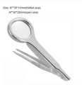 10X Handheld Magnifying Glass with Tweezers Stainless Steel Mini Magnifying Glass Loupe for Inspection Jewelry Coins Stamps Maps. 