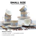12 Pcs Tea Cups Set of 6- Ceramic Kehwa Set with Saucer 50 ml- Groovy Queen kehwa Set- small size. 