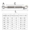 2pcs M5 (5mm) Hook & Eye Turnbuckle Rigging Wire Rope Tension Screw Open Body Draw-in Bolt 304 Stainless Steel Adjustable Wire Rope Tensioner… uk import. 