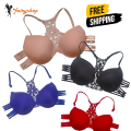 FairyShop Front Open Padded Bra Back Flower Design for Girls and Women - 7BF. 
