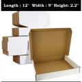 Pack of 20 Packaging Shipping Boxes (white) Corrugated 3-Ply size 12*9*2.2 Inch. 