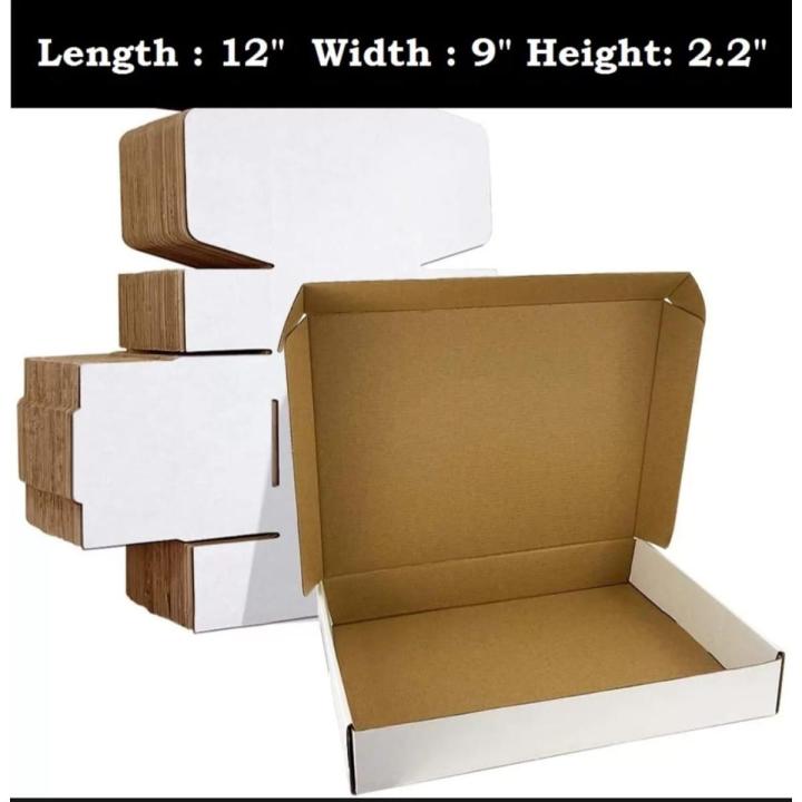 Pack of 20 Packaging Shipping Boxes (white) Corrugated 3-Ply size 12*9*2.2 Inch