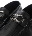 Men's Casual Leather Shoes Formal Low-cut Loafers  Slip-ons Moccasins flat borjan Black. 