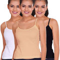 Ladies Undergarments Pack of 3 Soft Cotton Camisoles ( Shameez ) for Girls / Ladies & Women's , Innerwear for Girls. 