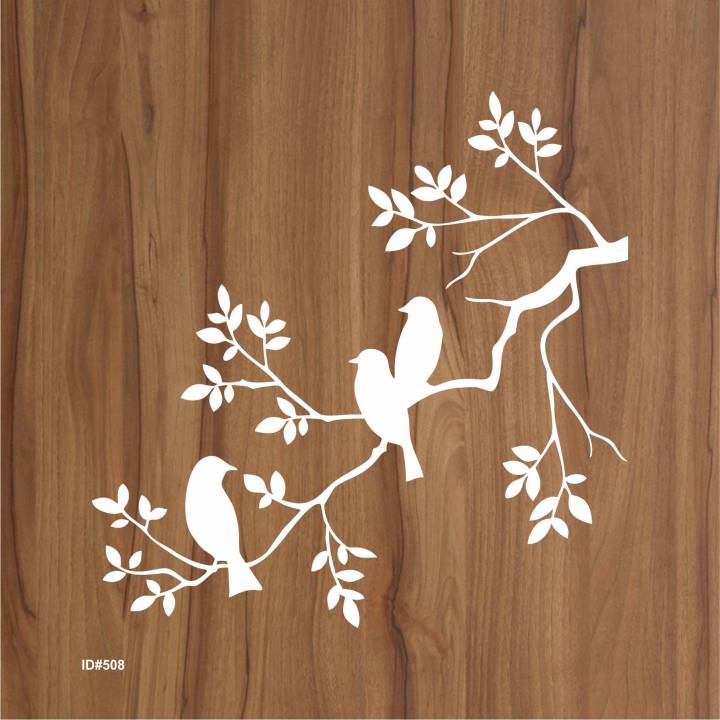 Birds%20On%20A%20Branch%20Wall%20Stencil%20Used%20for%20Wall,%20Wood,%20Fabrics%20Decoration%20Card%20Template%20Id%20508%20-%20Image%203