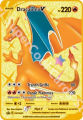 Pokemon Flash Gold Card Metal Fire-breathing Dragon French PV Metal Rare Card Fire-breathing Dragon Game Battle Collection Card. 