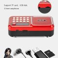 Portable Bluetooth FM Radio Speaker Mini Handheld Digital USB TF MP3 Player Support 18650 Battery 3.5mm Headphone. 