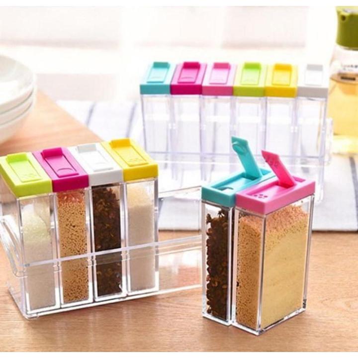 Spice jar with colourful lids sale