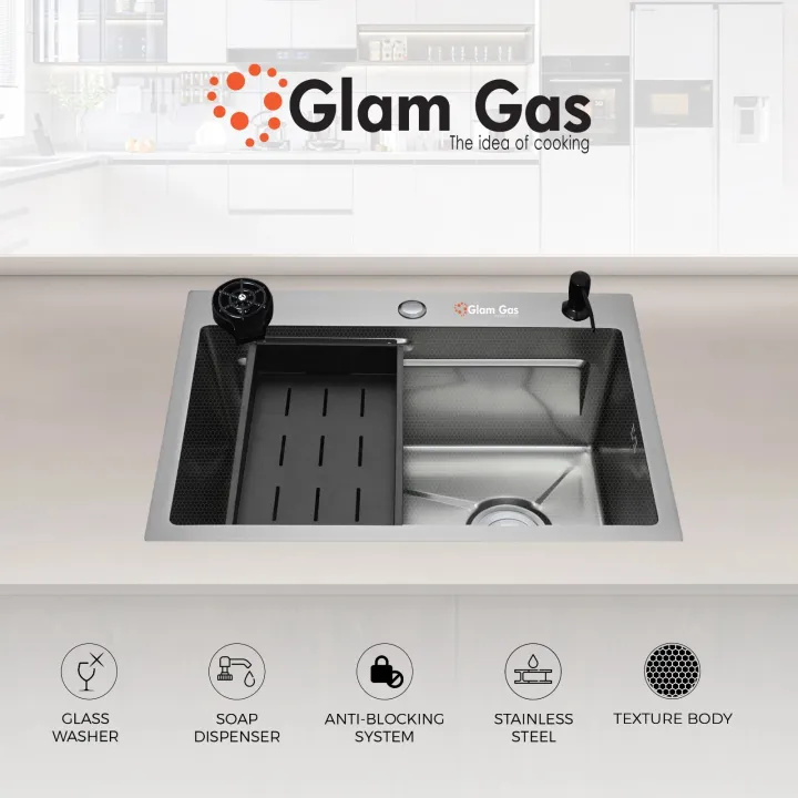 Life%20Style%206-6%20Stainless%20Steel%20Texture%20Single%20Bowl%20Kitchen%20Sink%20with%20Accessories%20-%20Image%203