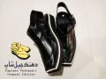 Kaptan Chappal Pure Hand Made Leather Peshawari Black Taki Daar Design. 