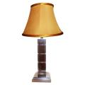 Wood Table Lamp Chocolate Brown Color Without Shade. 