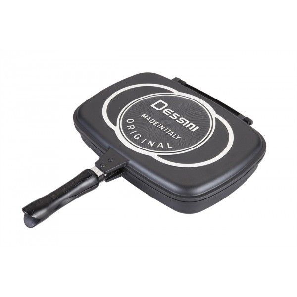 Dessini Double Grill Pan 36cm With Extra Rubber Seal and Magnetic Lock System