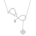 Fashion Women Stethoscope Heart Pendant Necklace Doctor Nurse Jewelry Love Gift. 