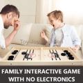 Sling puck board Pucket Game Board Wooden Desktop Hockey Game Fast Sling Puck Game for Kids and Adults. 